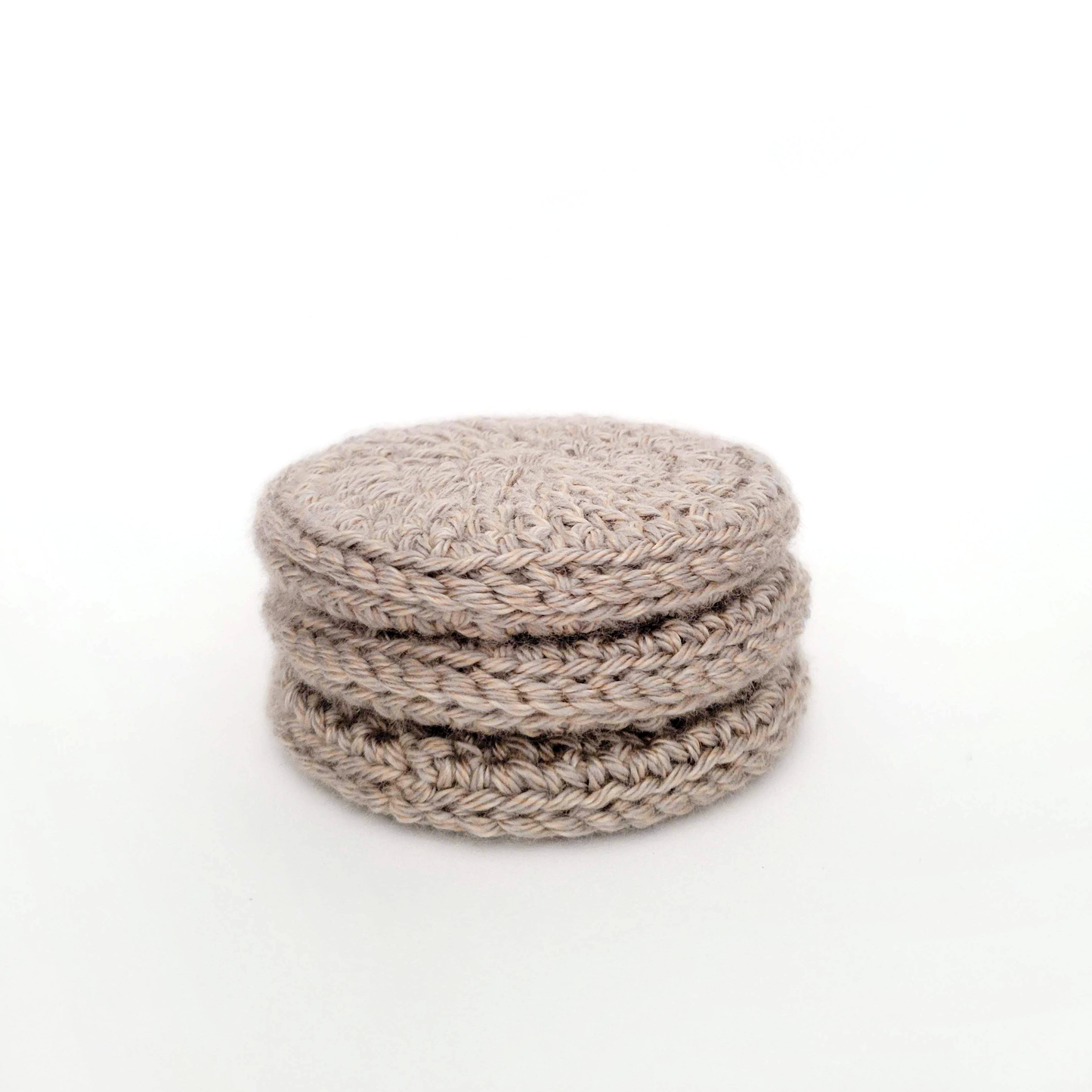 Wood Center Crocheted Coasters (Set of 3)