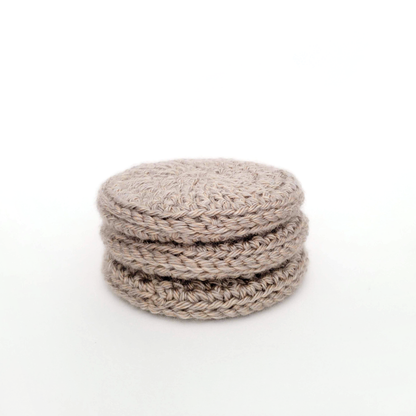 Wood Center Crocheted Coasters (Set of 3)
