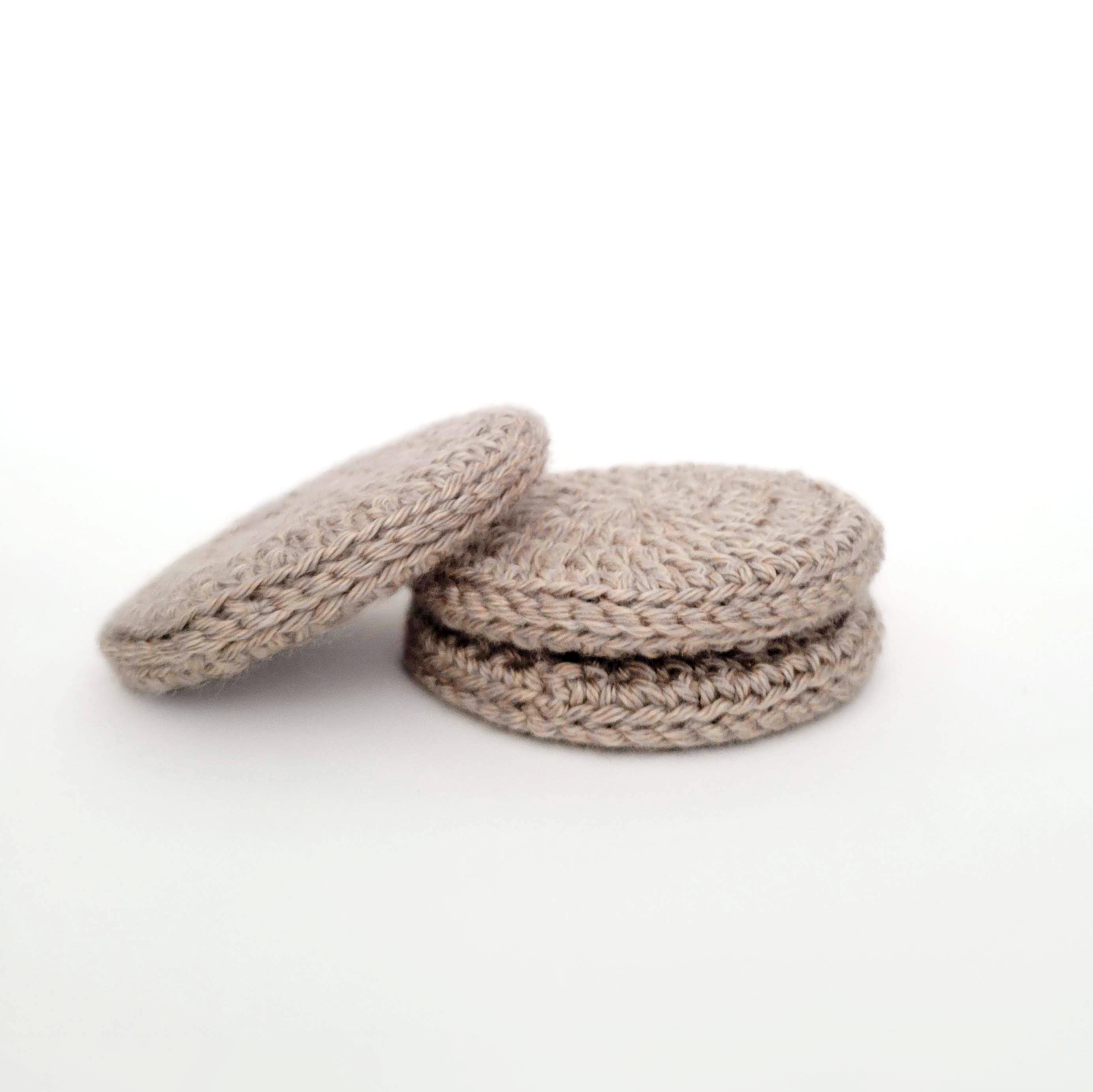 Wood Center Crocheted Coasters (Set of 3)