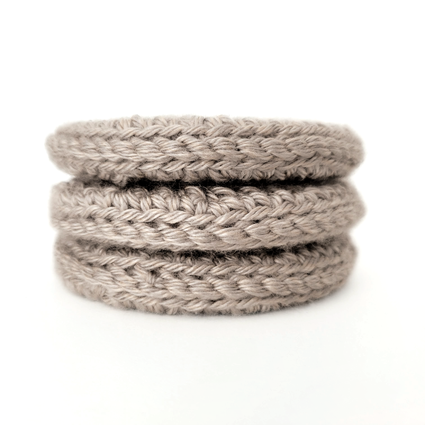 Wood Center Crocheted Coasters (Set of 3)
