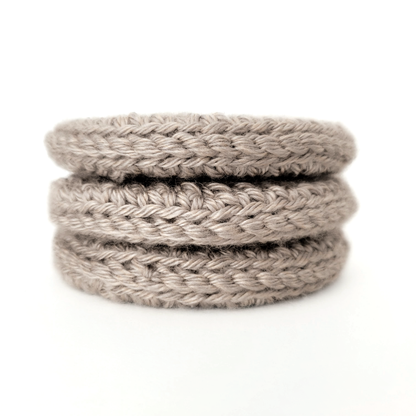 Wood Center Crocheted Coasters (Set of 3)