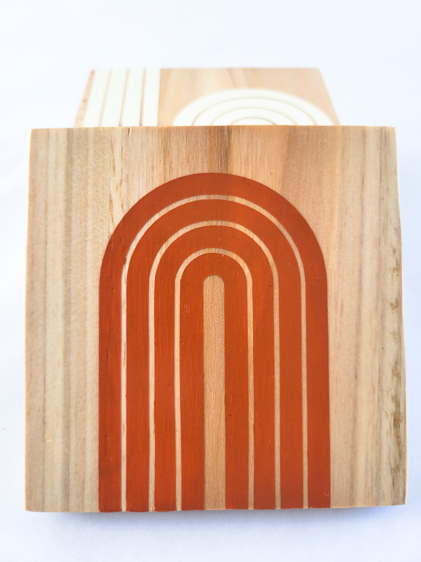 Wooden Painted Coasters (Set of 4)