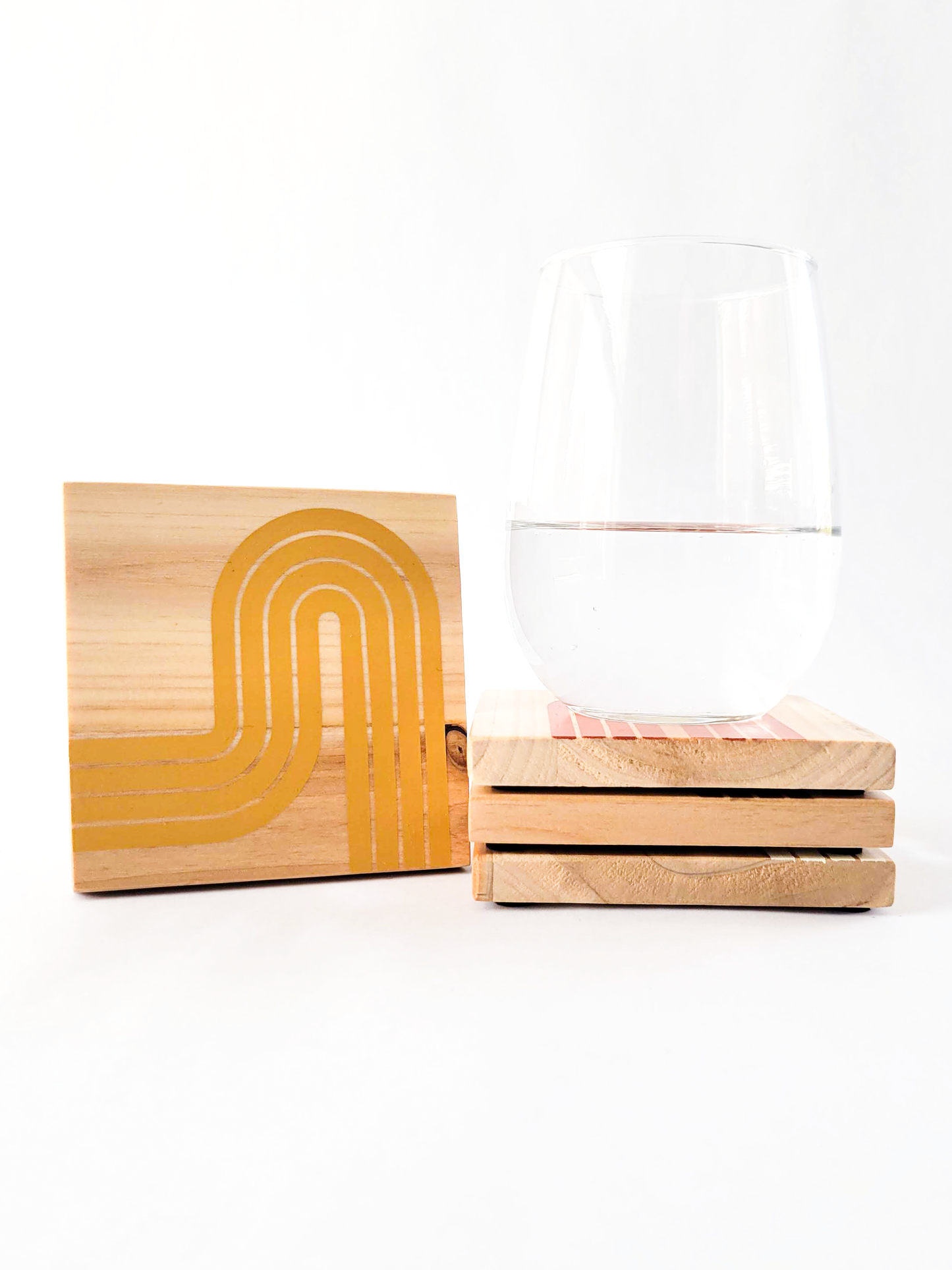 Wooden Painted Coasters (Set of 4)