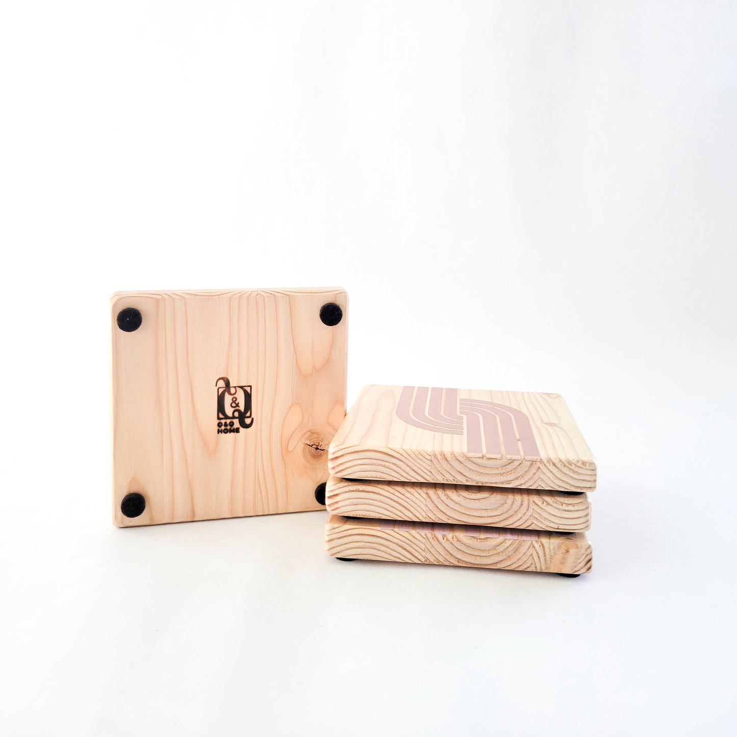 Wooden Painted Coasters (Set of 4)