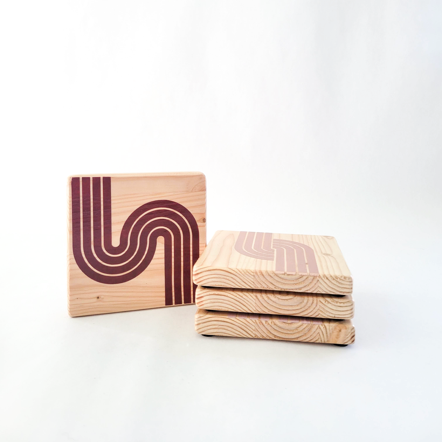 Wooden Painted Coasters (Set of 4)