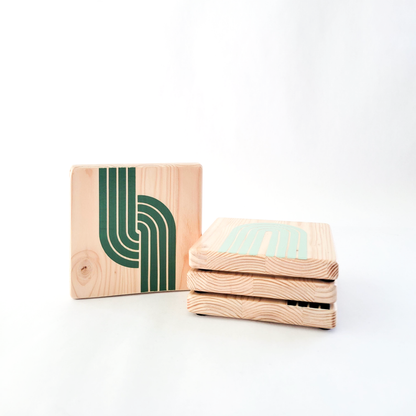 Wooden Painted Coasters (Set of 4)