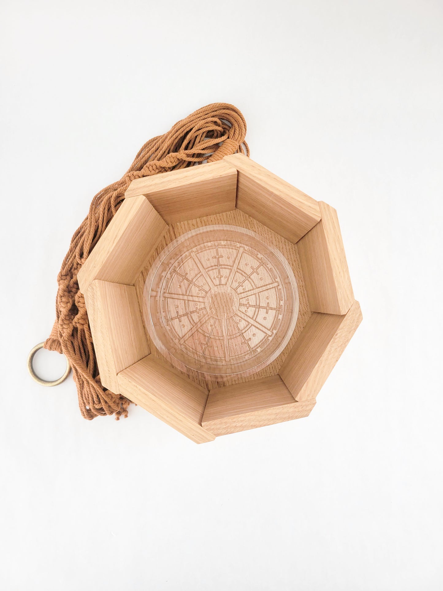 Sun & Mountains Planter with Macrame Hanger