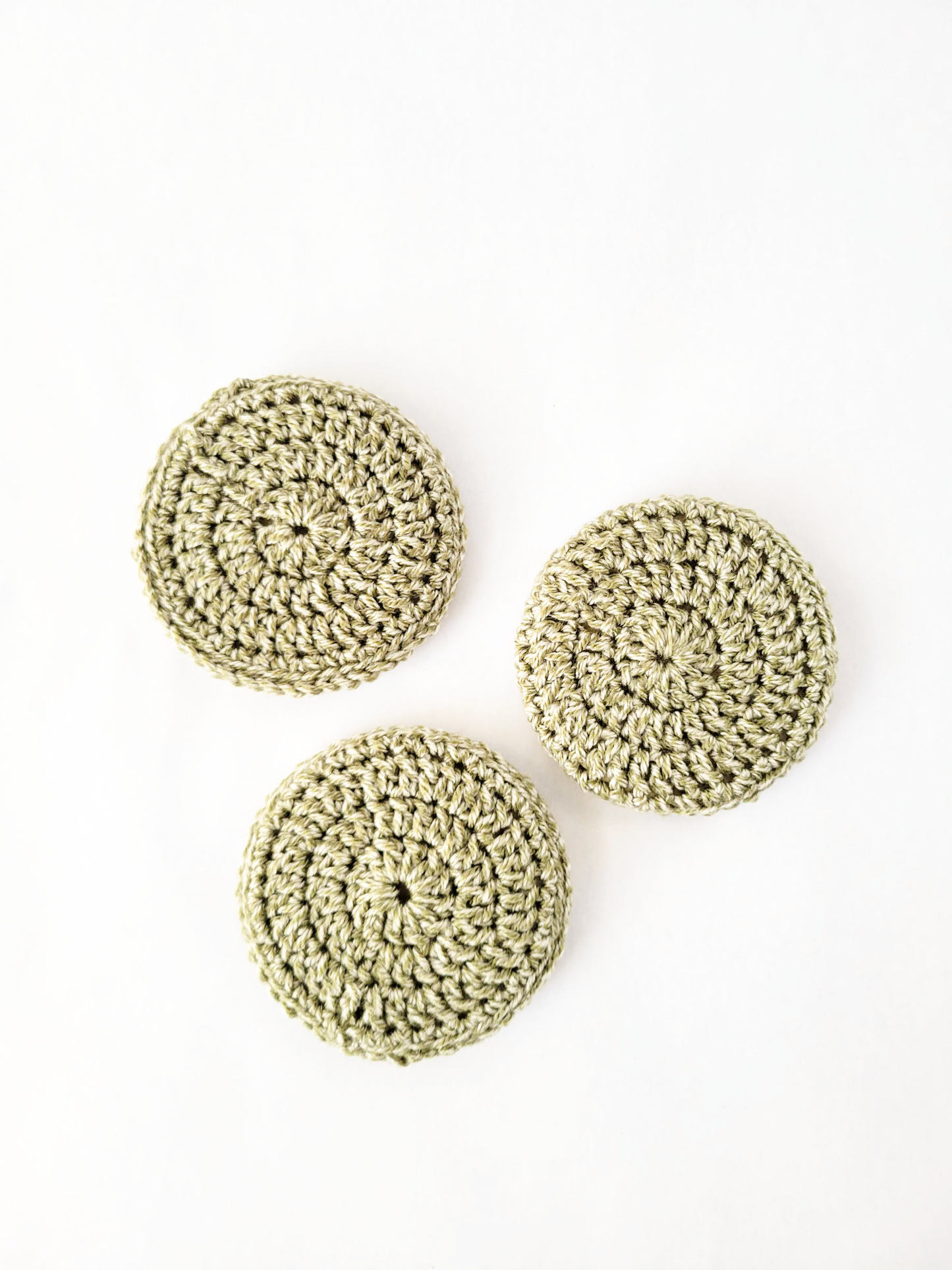 Wood Center Crocheted Coasters (Set of 3)