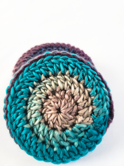 Wood Center Crocheted Coasters (Set of 3)