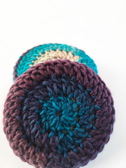 Wood Center Crocheted Coasters (Set of 3)