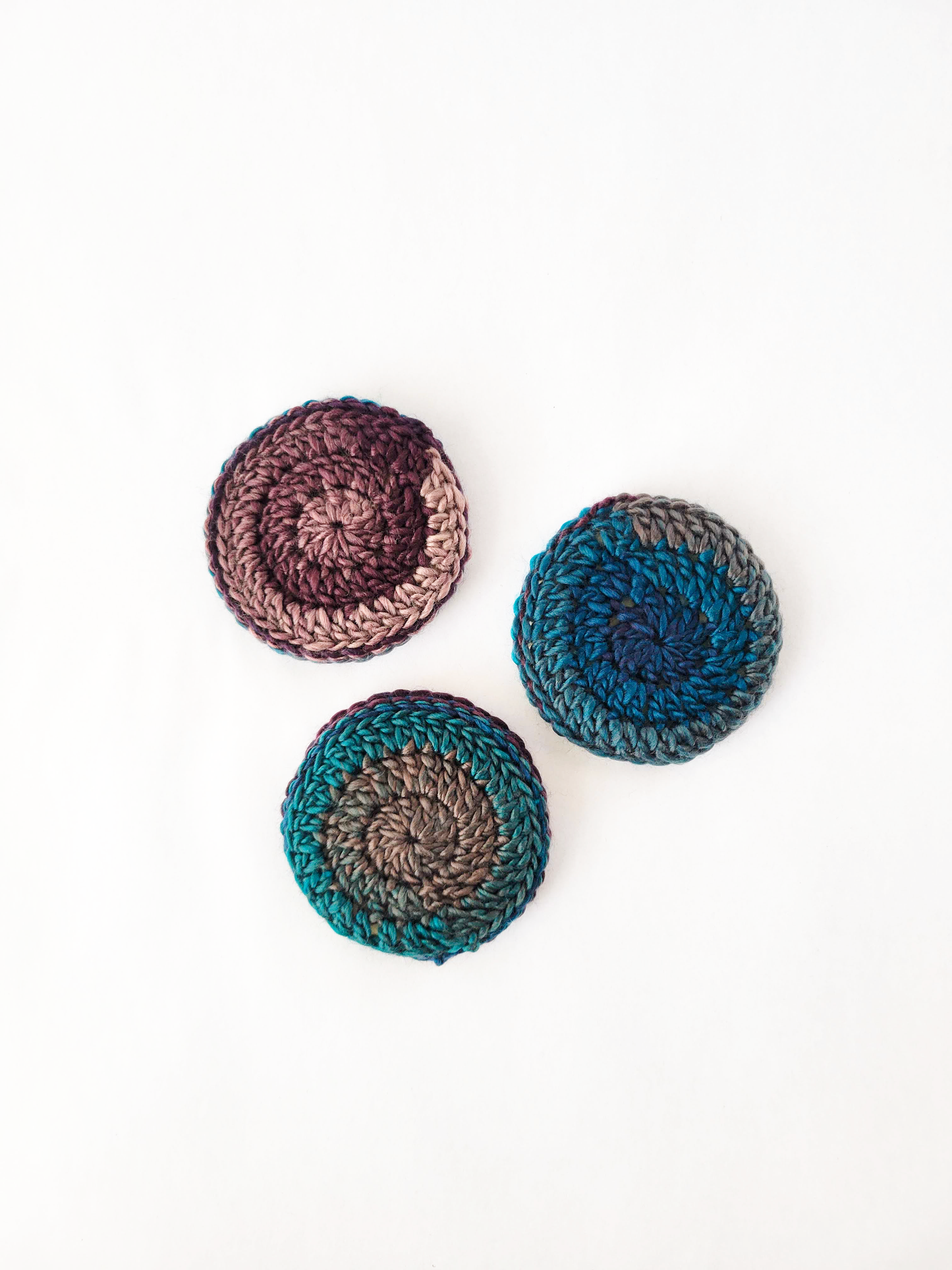 Wood Center Crocheted Coasters (Set of 3)