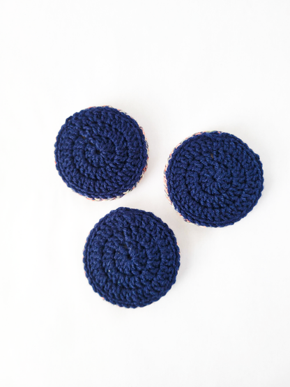 Wood Center Crocheted Coasters (Set of 3)