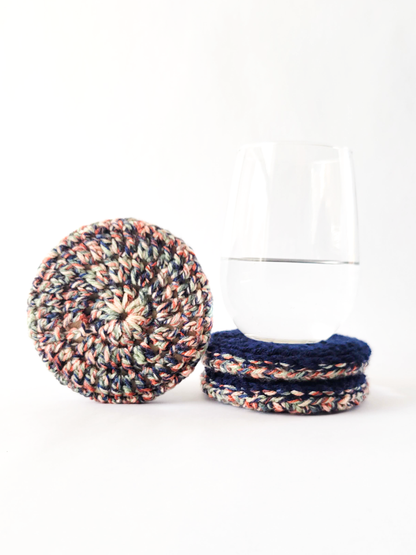 Wood Center Crocheted Coasters (Set of 3)
