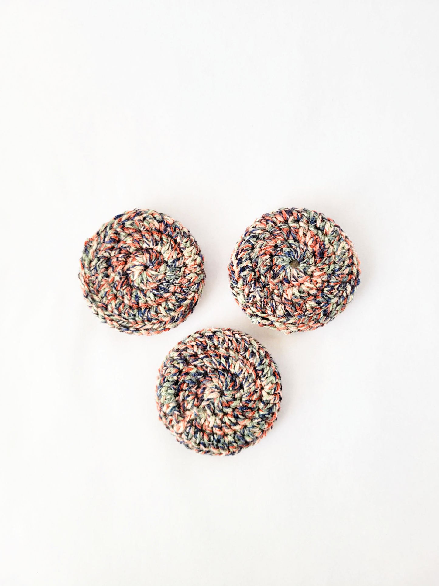 Wood Center Crocheted Coasters (Set of 3)